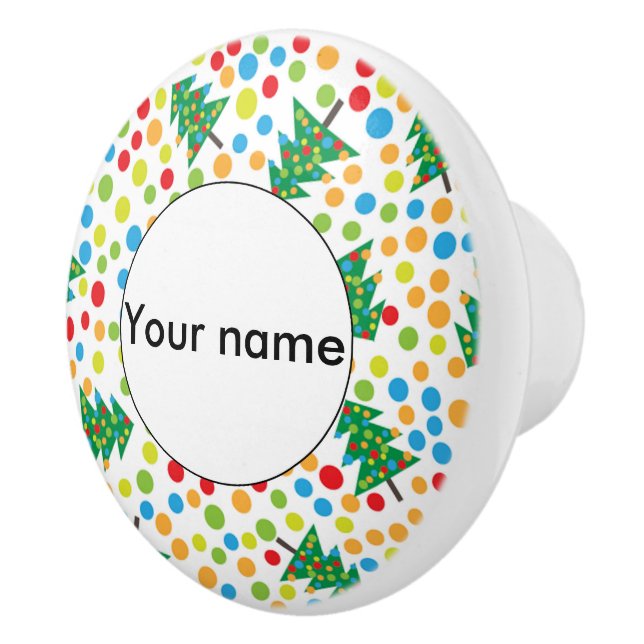 Christmas trees pattern ceramic knob (Right)