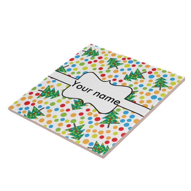 Christmas trees pattern ceramic tile (Side)