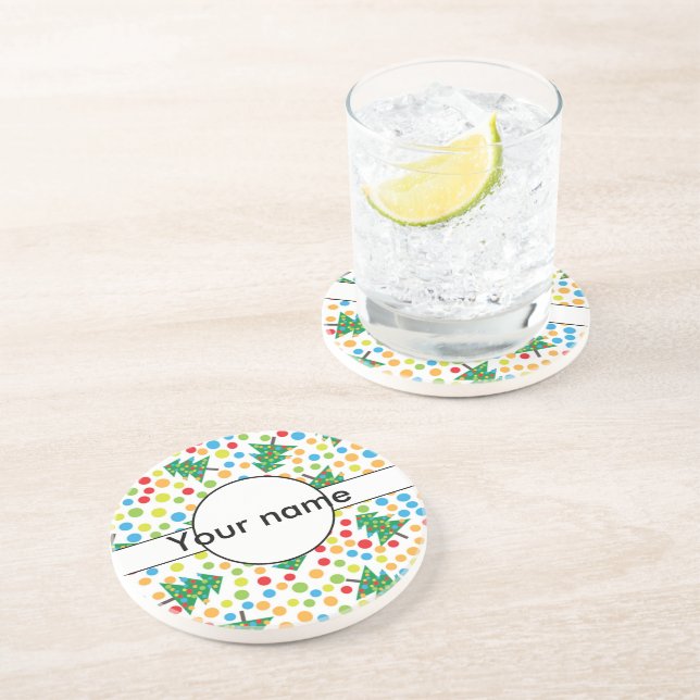 Christmas trees pattern coaster (Side)