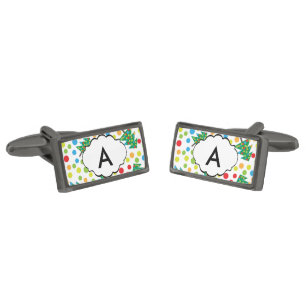 Christmas trees pattern cufflinks