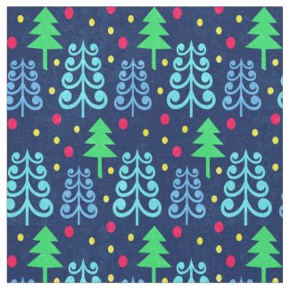Christmas Trees Pattern Fabric