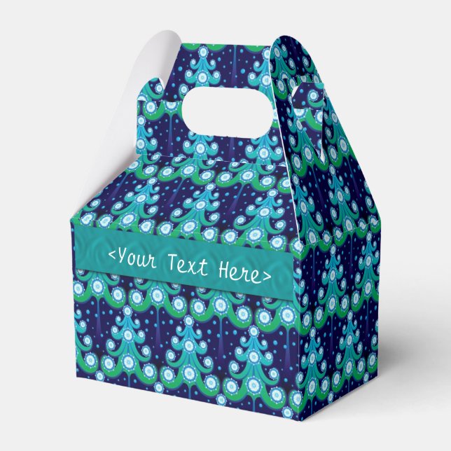 Christmas Trees Pattern Favor Box (Front Side)