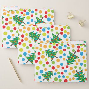 Christmas trees pattern file folder