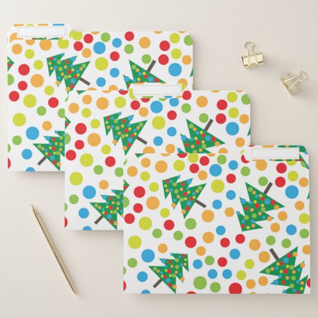 Christmas trees pattern file folder (Set)