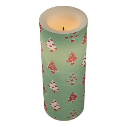 Christmas Trees Pattern Flameless Candle