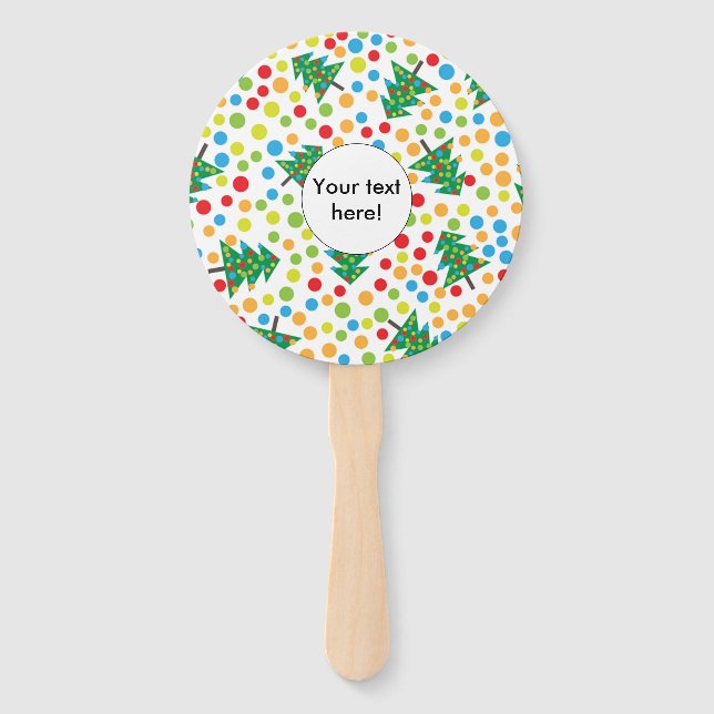 Christmas trees pattern hand fan (Front)