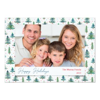 Christmas Trees Pattern Holiday Photo Card