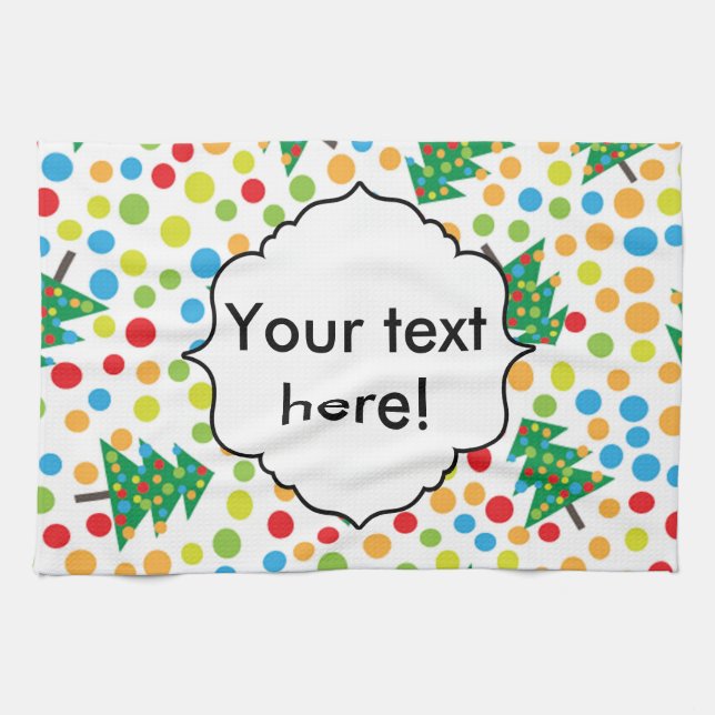 Christmas trees pattern kitchen towel (Horizontal)