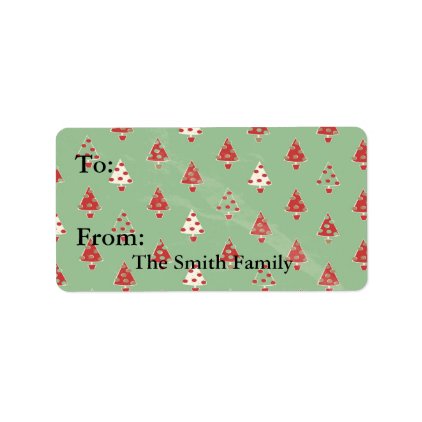 Christmas Trees Pattern Label