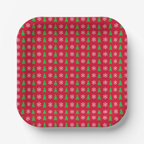 Christmas Trees pattern Paper Plates