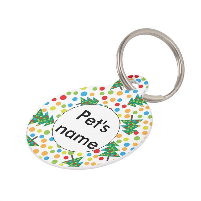 Christmas trees pattern pet ID tag (Side)