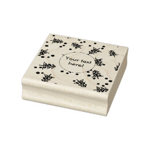 Christmas trees pattern rubber stamp
