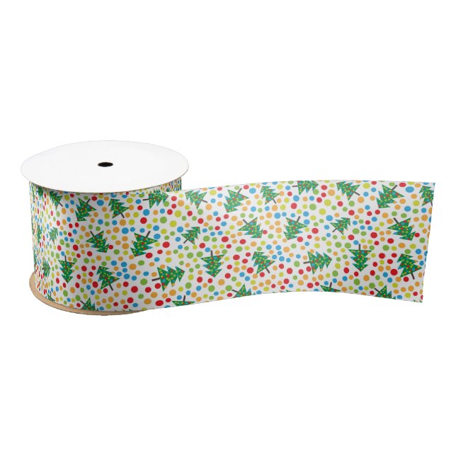 Christmas trees pattern satin ribbon (Spool)