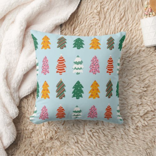 Christmas trees pattern throw pillow