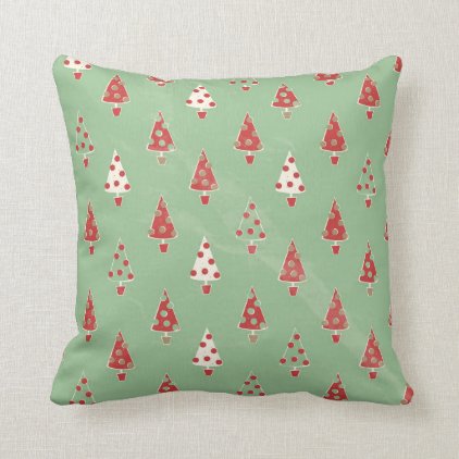 Christmas Trees Pattern Throw Pillow