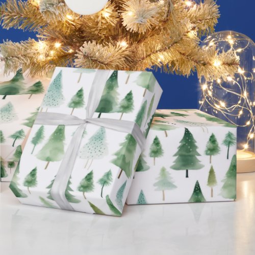 Christmas Trees Pattern Wrapping Paper
