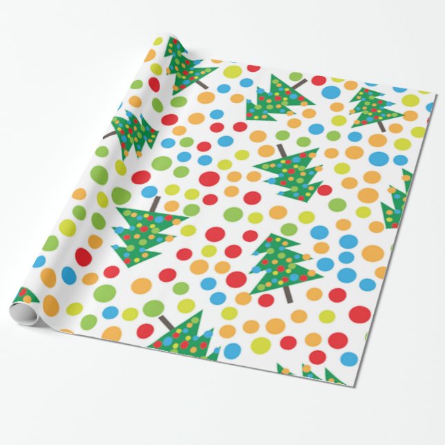 Christmas trees pattern wrapping paper (Unrolled)