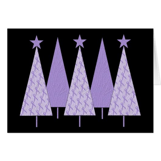 Christmas Trees - Periwinkle Ribbon Cards (Front Horizontal)