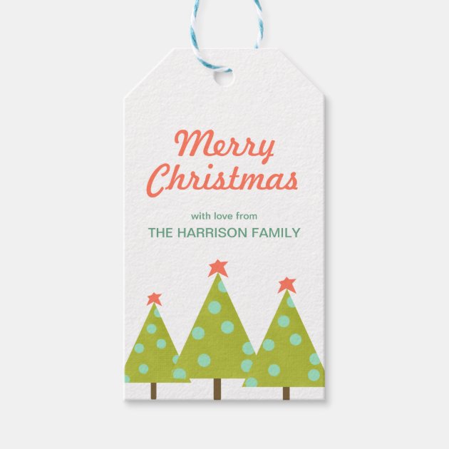 Christmas Trees Personalized Gift Tags