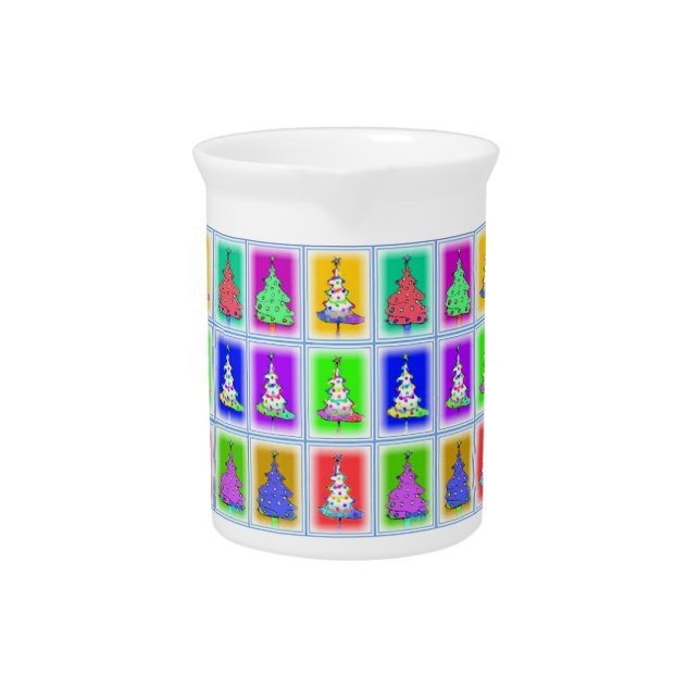 Christmas Trees Picture Beverage Pitcher (Front)