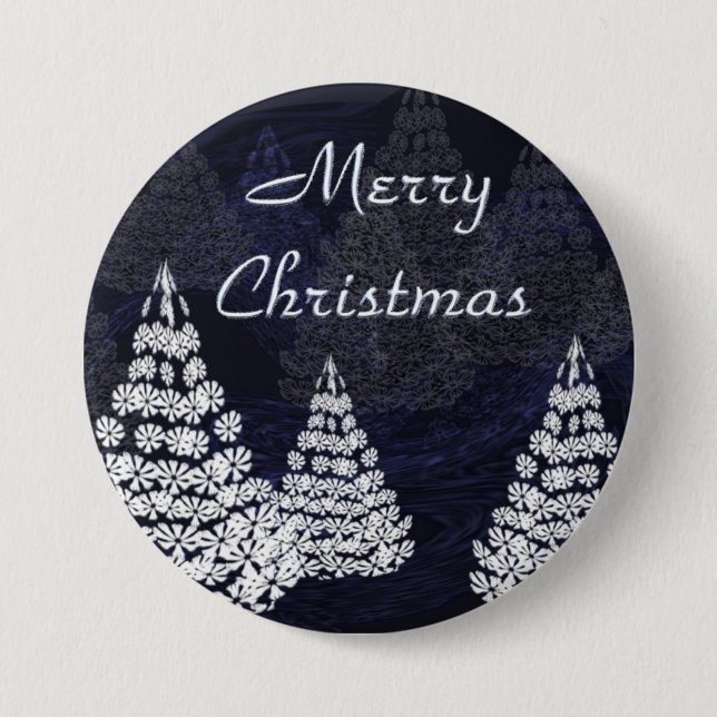Christmas trees pinback button (Front)