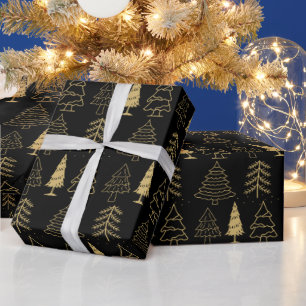 Christmas trees Pine Nature Forest Xmas watercolor Wrapping Paper