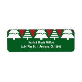 Christmas Trees Red & Green Holiday Address Labels