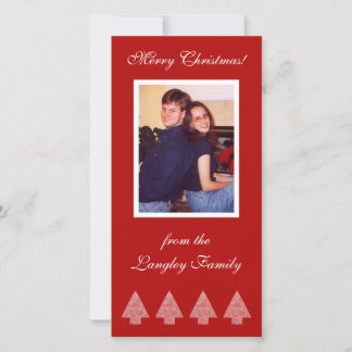 Christmas Trees Red Holiday Card
