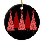 Christmas Trees - Red Ribbon AIDS & HIV Ceramic Ornament