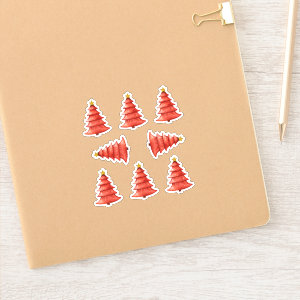 Christmas Trees Red Sticker