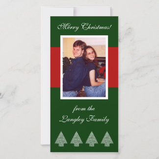 Christmas Trees Red Stripe Photo Card