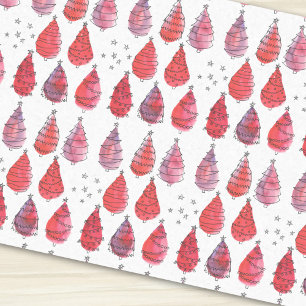 Christmas Trees Red Tissue Paper