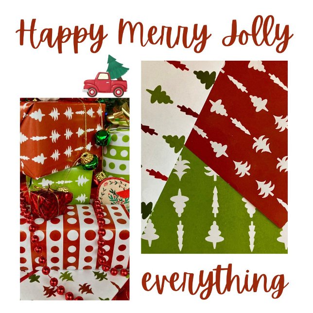 Christmas Trees Red, White, and Green 3 Wrapping Paper Sheets (Creator Uploaded)