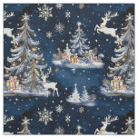 Christmas Trees, Reindeer and Snowflakes Fabric