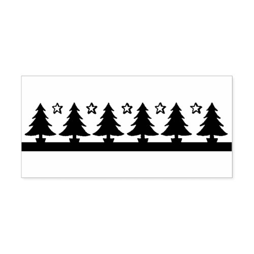 Christmas Trees Rubber Stamp 