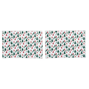 Christmas Trees Scandi Pine Forest Cozy Patterned Pillow Case