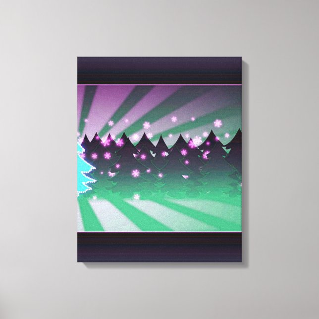 Christmas Trees Shades of Green Canvas Print (Front)