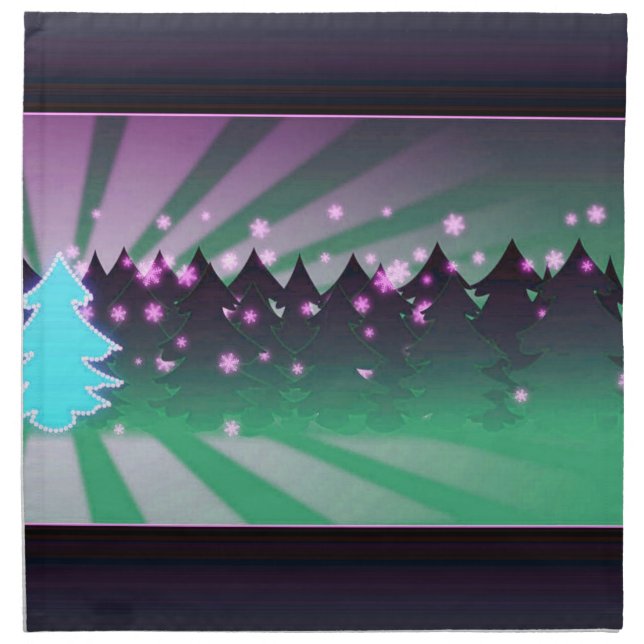 Christmas Trees Shades of Green Cloth Napkin (Front)