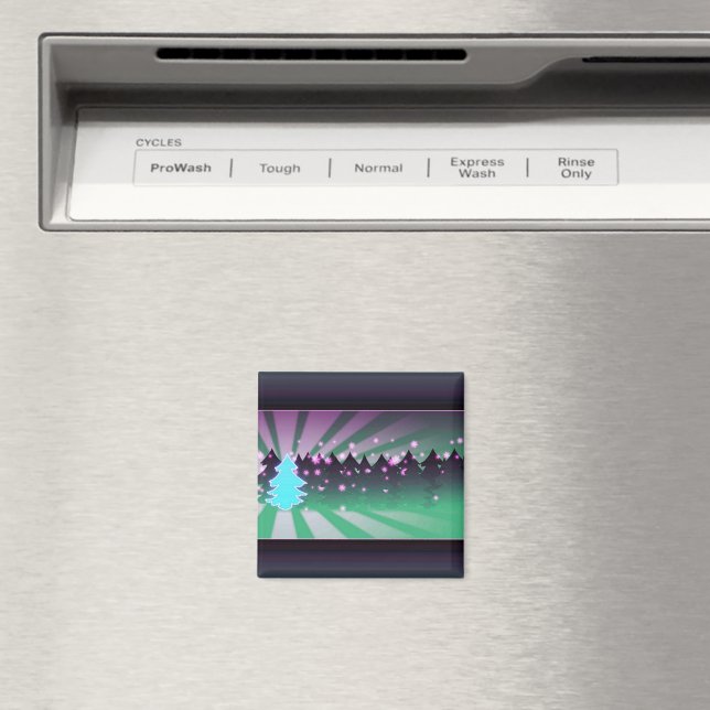 Christmas Trees Shades of Green Magnet (In Situ (Dishwasher))