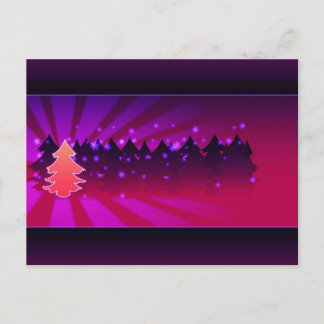 Christmas Trees Shades of Purple Holiday Postcard