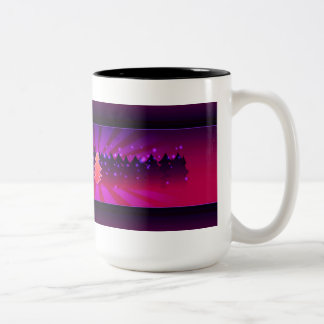 Christmas Trees Shades of Purple Two-Tone Coffee Mug