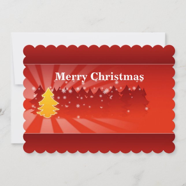Christmas Trees Shades of Red Flat Card (Front)