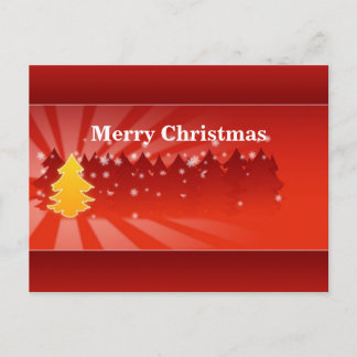 Christmas Trees Shades of Red Postcard