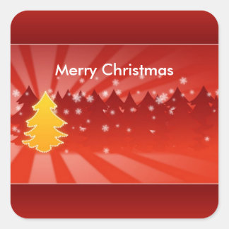 Christmas Trees Shades of Red Stickers