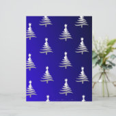 Christmas Trees Silver on Cobalt Blue (Standing Front)