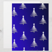 Christmas Trees Silver on Cobalt Blue (Front/Back)