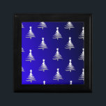 Christmas Trees Silver on Cobalt Blue Jewelry Box<br><div class="desc">Thank You for visiting The Holiday Christmas Shop! You are viewing The Lee Hiller Designs Holiday Collection of Home and Office Decor,  Apparel,  Gifts,  Collectibles and more. The Designs include Lee Hiller Photography in Hand Drawn Mixed Media and  Digital Art Collection.</div>