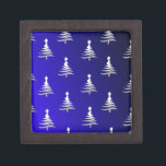 Christmas Trees Silver on Cobalt Blue Jewelry Box<br><div class="desc">Thank You for visiting The Holiday Christmas Shop! You are viewing The Lee Hiller Designs Holiday Collection of Home and Office Decor,  Apparel,  Gifts,  Collectibles and more. The Designs include Lee Hiller Photography in Hand Drawn Mixed Media and  Digital Art Collection.</div>