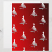 Christmas Trees Silver on Red (Front/Back)