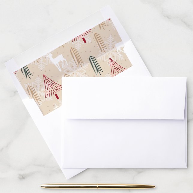 Christmas Trees Snowflake Reindeer Envelope Liner (Desk)